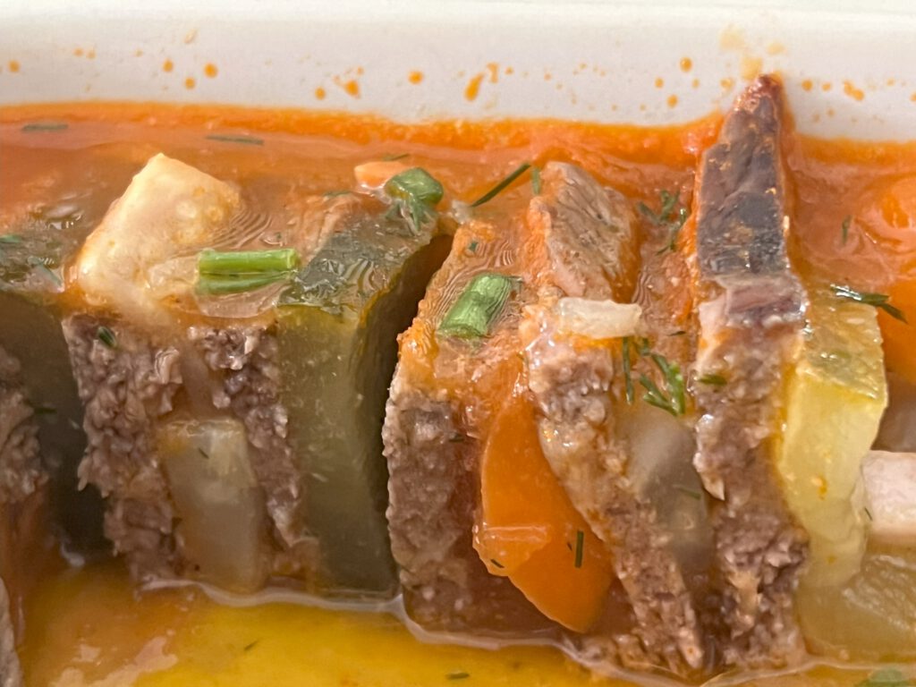Bayrische Tafelspitzsülze mit Gemüsevinaigrette