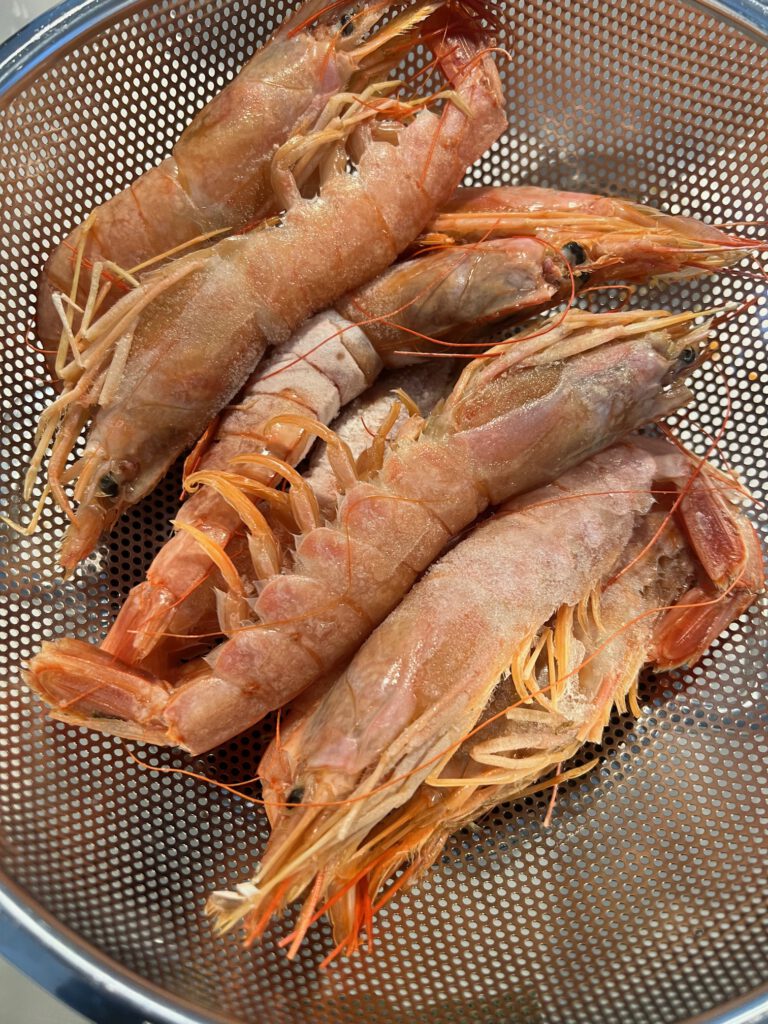 Gambas in Weißwein