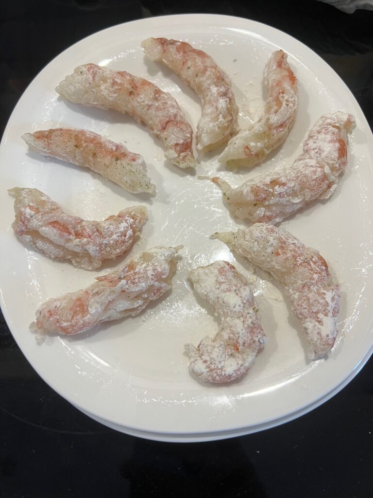 Gambas in Weißwein