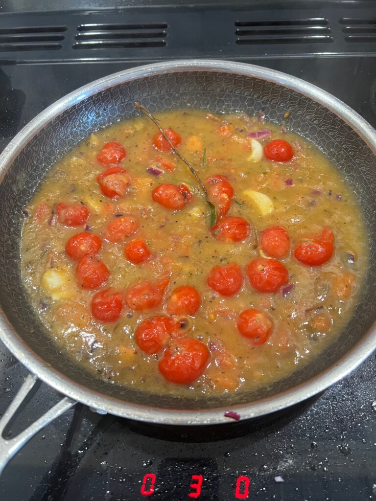 Gambas in Weißwein