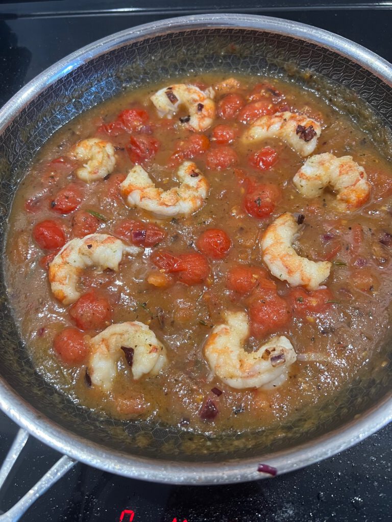Gambas in Weißwein