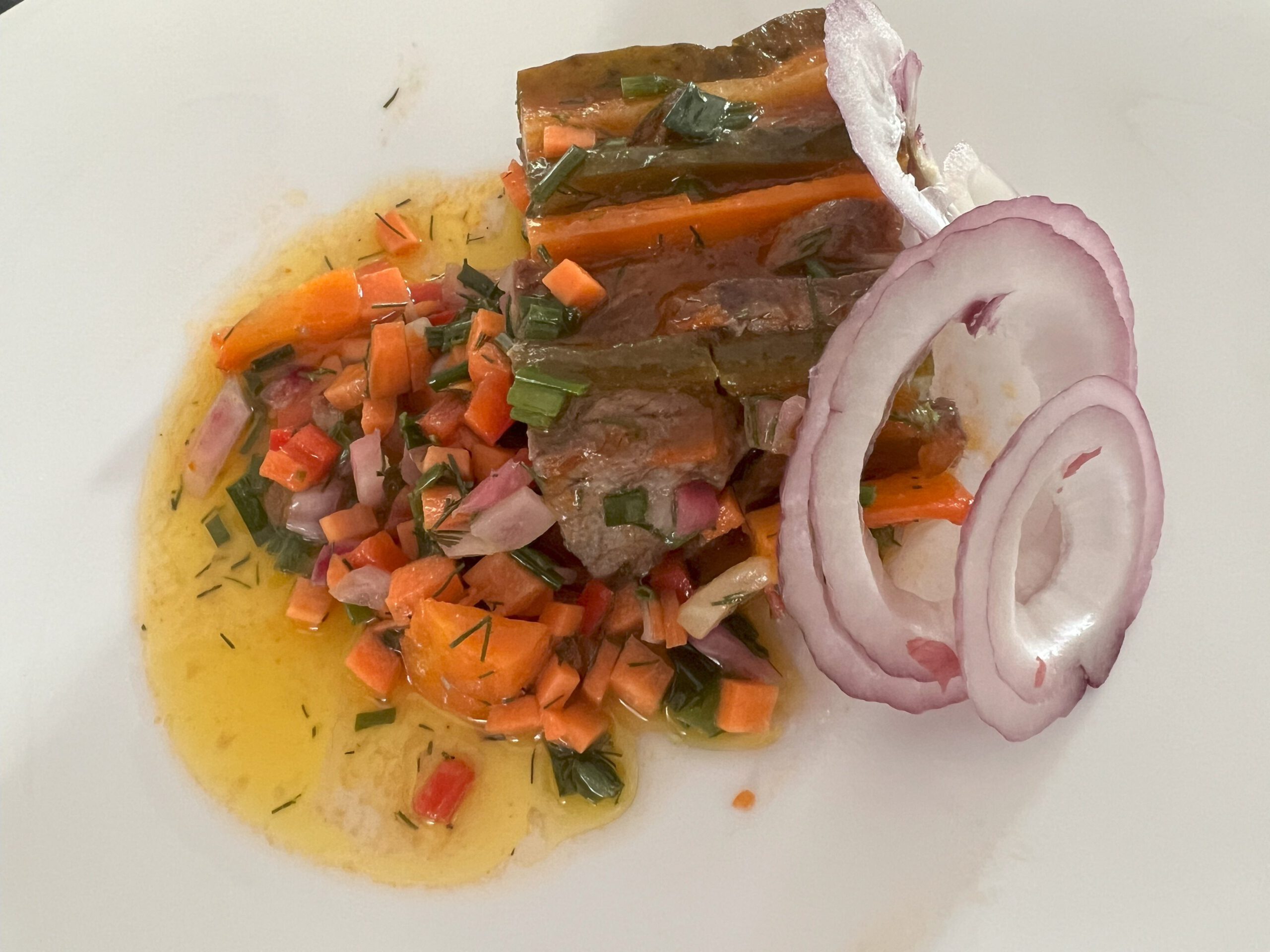Bayrische Tafelspitzsülze mit Gemüsevinaigrette