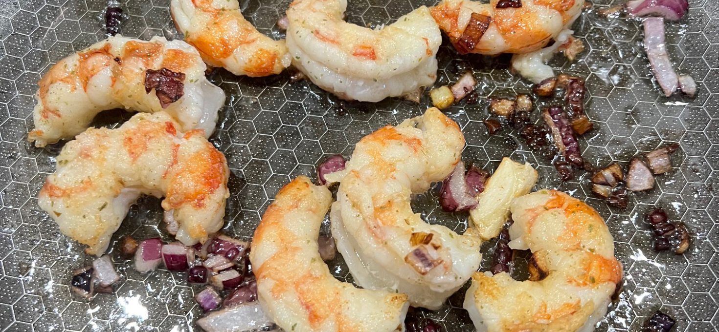 Gambas in Weißwein