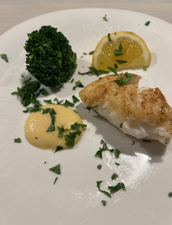 Seeteufel an Weißweinsauce
