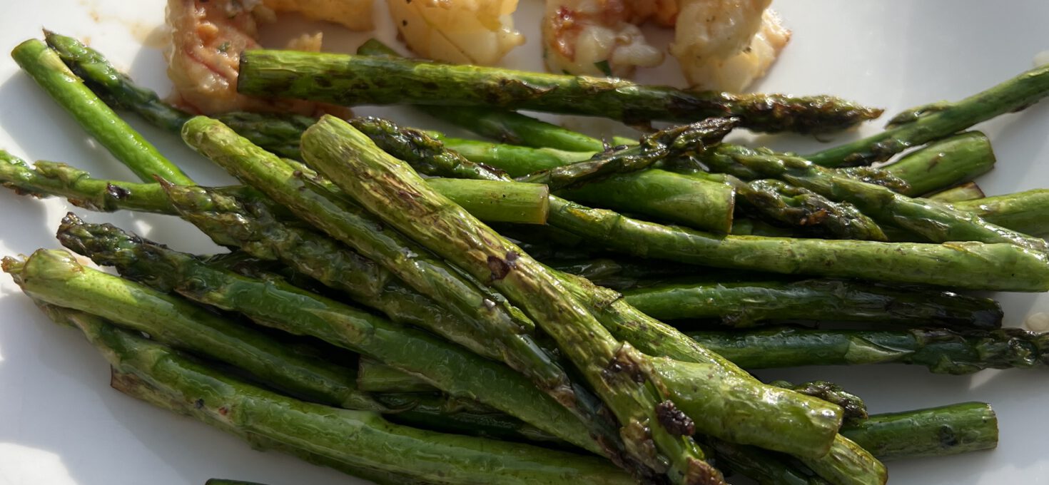 Garnelen mit grünen Spargel